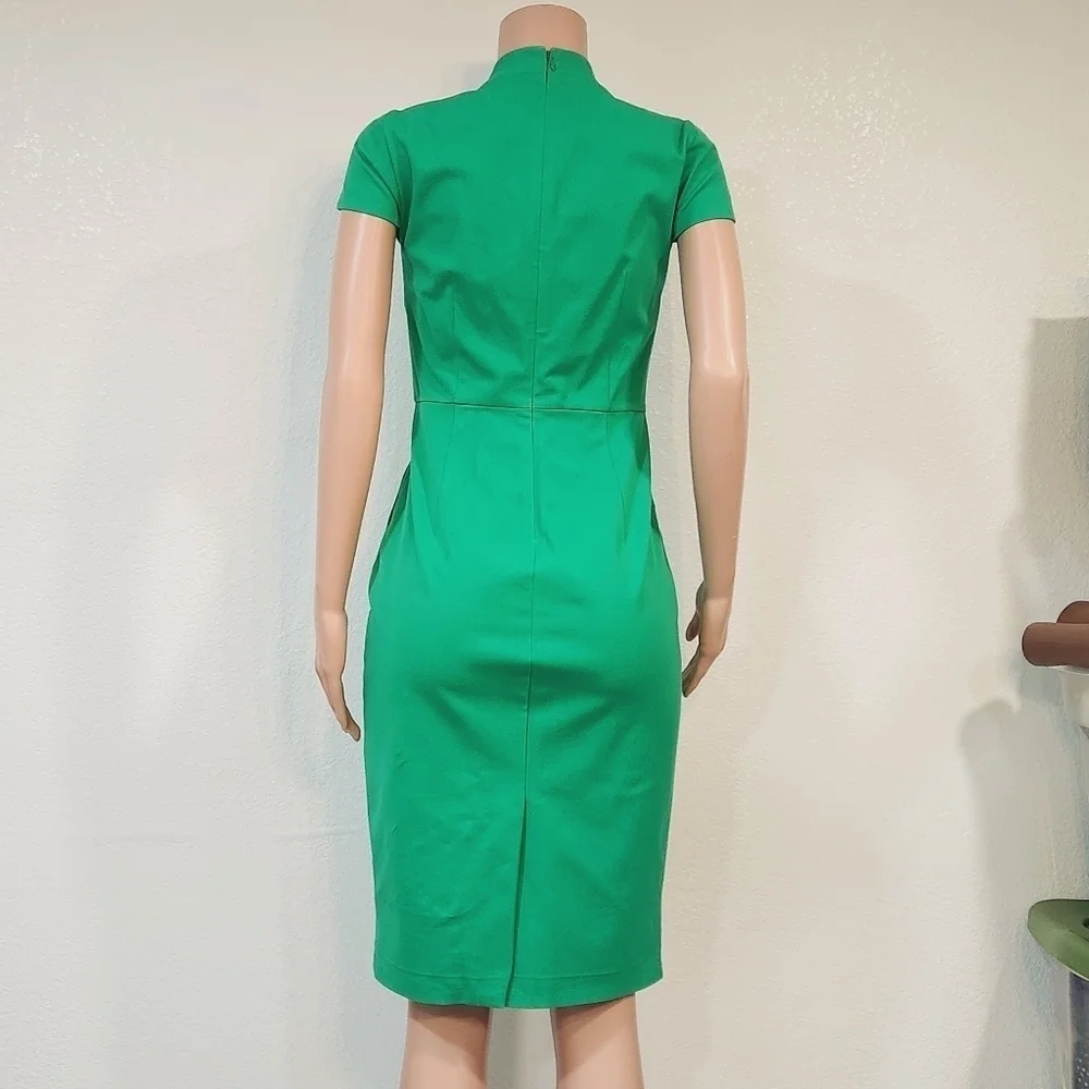 J.Crew Factory Cap Sleeve V-Neck Sheath Dress in Bi-stretch Cotton Sz 2